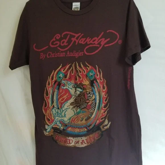Ed Hardy Christian Audigier. Rare Vintage collectible t-shirt . With cry… - Picture 1 of 11
